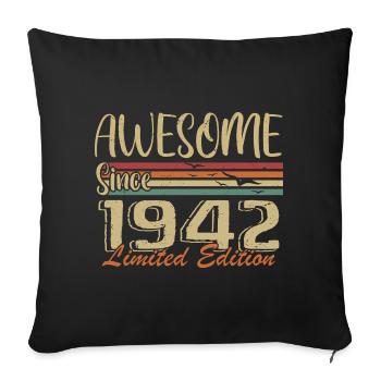 Legends Are Born In 1942 Vintage 1942 - Sofa pillowcase 17,3'' x 17,3'' (45 x 45 cm) - black - Front
