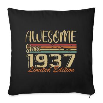 Les légendes sont nées en 1937 Vintage 1937 - Housse de coussin décorative 45 x 45 cm - noir - Devant