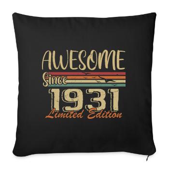 Les légendes sont nées en 1931 Vintage 1931 - Housse de coussin décorative 45 x 45 cm - noir - Devant