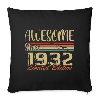 Legends Were Born In 1932 Vintage 1932 - Sofa pillowcase 17,3'' x 17,3'' (45 x 45 cm) - black - Front