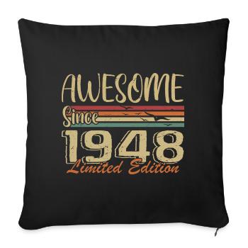 Legends Were Born In 1948 Vintage 1948 - Sofa pillowcase 17,3'' x 17,3'' (45 x 45 cm) - black - Front