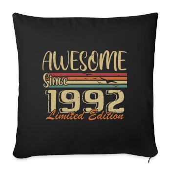 Legends were born in 1992 Vintage 1992 - Sofa pillowcase 17,3'' x 17,3'' (45 x 45 cm) - black - Front