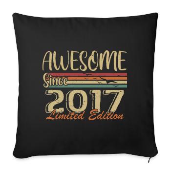 Les légendes sont nées en 2017 Vintage 2017 - Housse de coussin décorative 45 x 45 cm - noir - Devant