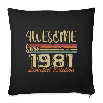 Legends Were Born In 1981 Vintage 1981 - Sofa pillowcase 17,3'' x 17,3'' (45 x 45 cm) - black - Front