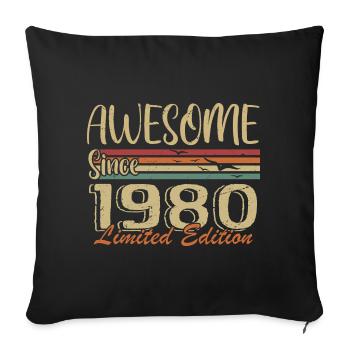 Legends Are Born In 1980 Vintage 1980 - Sofa pillowcase 17,3'' x 17,3'' (45 x 45 cm) - black - Front