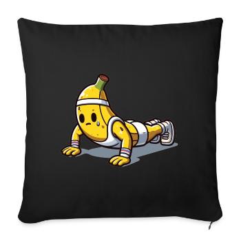 Banana Power: Push-ups - Sofa pillowcase 17,3'' x 17,3'' (45 x 45 cm) - black - Front