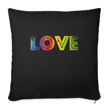 LOVE colours speckled - Sofa pillowcase 17,3'' x 17,3'' (45 x 45 cm) - black - Front
