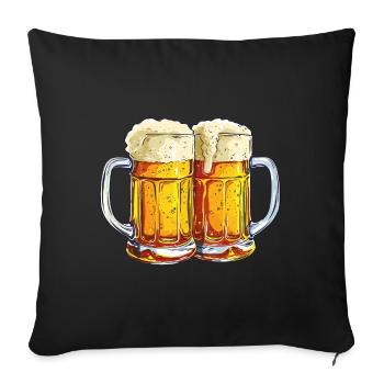 Chope à bière Chopes à bière Verres à bière Bière Alcool Alcool - Housse de coussin décorative 45 x 45 cm - noir - Devant