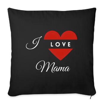 Heart Shape with Love Message for Mom - Sofa pillowcase 17,3'' x 17,3'' (45 x 45 cm) - black - Front