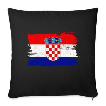 Croatia Flag Flag Peace Vintage - Sofa pillowcase 17,3'' x 17,3'' (45 x 45 cm) - black - Front
