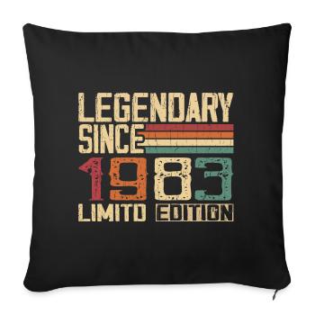 Original 1983 Vintage Birthday Gift 1983 - Sofa pillowcase 17,3'' x 17,3'' (45 x 45 cm) - black - Front