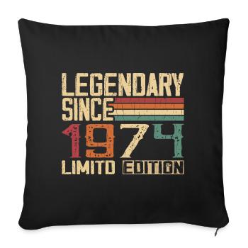 Original 1974 Vintage Birthday Gift 1974 - Sofa pillowcase 17,3'' x 17,3'' (45 x 45 cm) - black - Front
