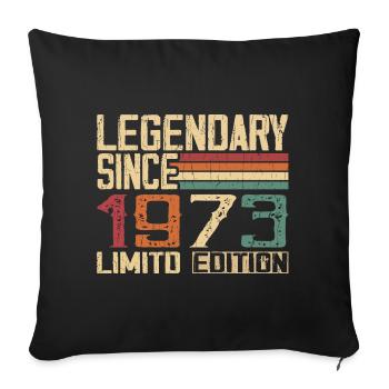 Original 1973 Vintage Cadeau D’anniversaire 1973 - Housse de coussin décorative 45 x 45 cm - noir - Devant