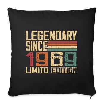 Original 1969 Vintage Birthday Gift 1969 - Sofa pillowcase 17,3'' x 17,3'' (45 x 45 cm) - black - Front