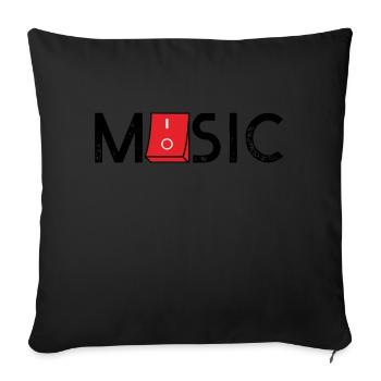 Music On Off - Sofakissenbezug 45 x 45 cm - Schwarz - Vorne