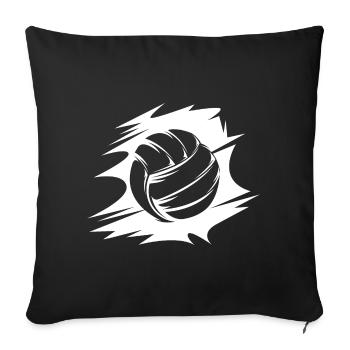 icône d’illustration de ballon de volley-ball abstrait - Housse de coussin décorative 45 x 45 cm - noir - Devant