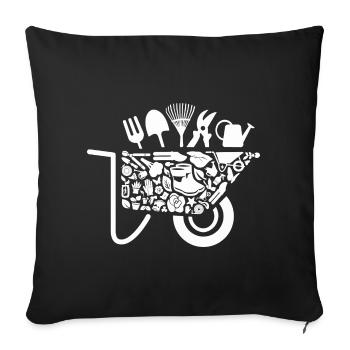 Fleuriste de jardin, Mesdames, Jardinier amateur, Jardinier - Housse de coussin décorative 45 x 45 cm - noir - Devant