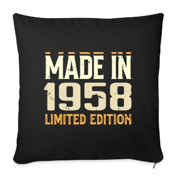 Awesome 1958 Anniversary Gift Since 1958 Retro - Sofa pillowcase 17,3'' x 17,3'' (45 x 45 cm) - black - Front