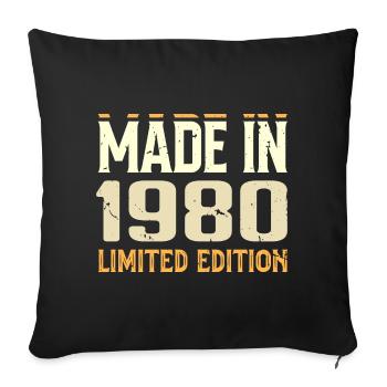 Cadeau Anniversaire 1980 Génial Depuis 1980 Retro - Housse de coussin décorative 45 x 45 cm - noir - Devant