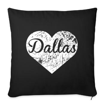 Cœur de Dallas - Housse de coussin décorative 45 x 45 cm - noir - Devant