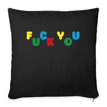 One playful F You - Sofakissenbezug 45 x 45 cm - Schwarz - Vorne
