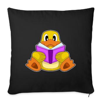 Livre de nerds canards - Housse de coussin décorative 45 x 45 cm - noir - Devant