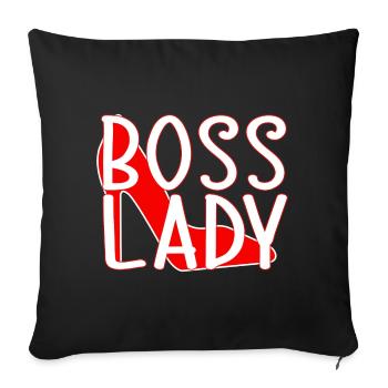 MOMLIFE Mom Design Cœur de Mère Amour de Mère Patron - Housse de coussin décorative 45 x 45 cm - noir - Devant