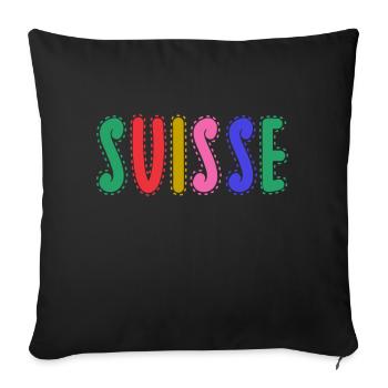SUISSE. PAYS - Housse de coussin décorative 45 x 45 cm - noir - Devant