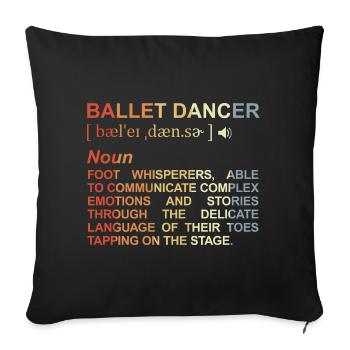 Danseuse de ballet Explication des termes - Housse de coussin décorative 45 x 45 cm - noir - Devant