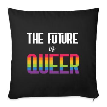 Mois de la fierté LGBTQ - L’avenir est queer - Housse de coussin décorative 45 x 45 cm - noir - Devant