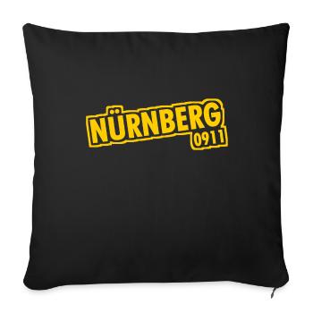 Nuremberg - 0911 - Indicatif téléphonique - Bavière - Housse de coussin décorative 45 x 45 cm - noir - Devant