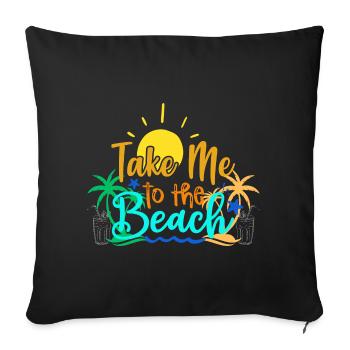 Sunset Beach Vacation Graphic - Sofa pillowcase 17,3'' x 17,3'' (45 x 45 cm) - black - Front