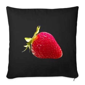 STRAWBERRY - Sofa pillowcase 17,3'' x 17,3'' (45 x 45 cm) - black - Front