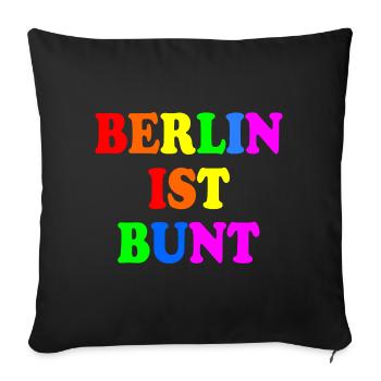 Berlin ist bunt - Sofakissenbezug 45 x 45 cm - Schwarz - Vorne
