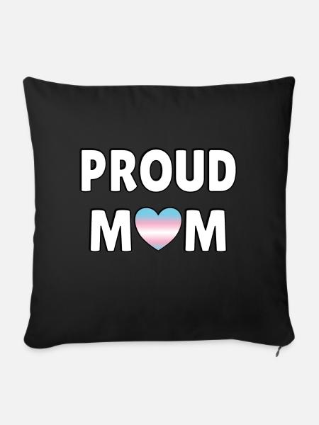 Stolze Mama Trans Flagge Herz - Sofakissenbezug 45 x 45 cm - Schwarz