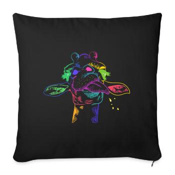 Girafe d’été Girafe Safari Afrique Enfants - Housse de coussin décorative 45 x 45 cm - noir - Devant