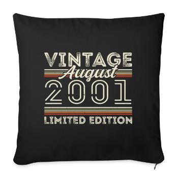 Août 2001 Légende depuis Août 2001 Millésime 2001 - Housse de coussin décorative 45 x 45 cm - noir - Devant