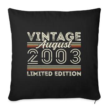 Août 2003 Légende depuis août 2003 Millésime 2003 - Housse de coussin décorative 45 x 45 cm - noir - Devant