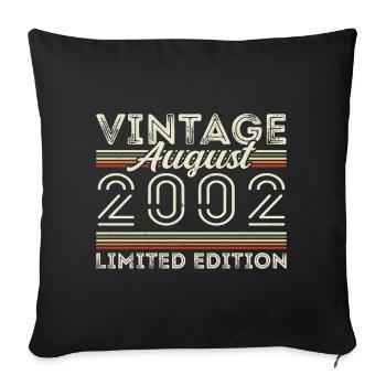 Août 2002 Légende depuis Août 2002 Millésime 2002 - Housse de coussin décorative 45 x 45 cm - noir - Devant