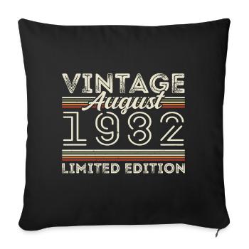 Août 1982 Légende depuis Août 1982 Millésime 1982 - Housse de coussin décorative 45 x 45 cm - noir - Devant