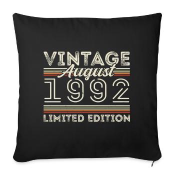 Août 1992 Légende depuis Août 1992 Millésime 1992 - Housse de coussin décorative 45 x 45 cm - noir - Devant