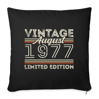 August 1977 Legende seit August 1977 Vintage 1977 - Sofakissenbezug 45 x 45 cm - Schwarz - Vorne