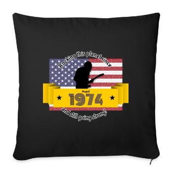 50ème Anniversaire Secouant cette planète depuis 08/1974 - Housse de coussin décorative 45 x 45 cm - noir - Devant