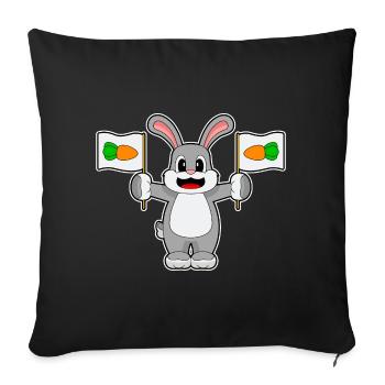 Rabbit Carrot - Sofa pillowcase 17,3'' x 17,3'' (45 x 45 cm) - black - Front