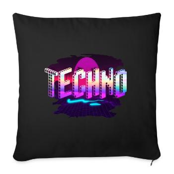 Techno - Sofa pillowcase 17,3'' x 17,3'' (45 x 45 cm) - black - Front