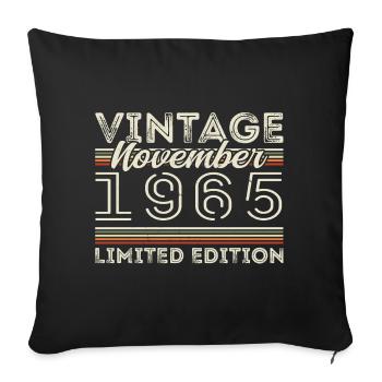 November 1965 Birthday Year November 1965 - Sofa pillowcase 17,3'' x 17,3'' (45 x 45 cm) - black - Front