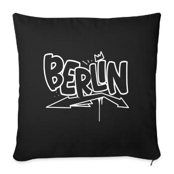 Berlin Graffiti - Housse de coussin décorative 45 x 45 cm - noir - Devant