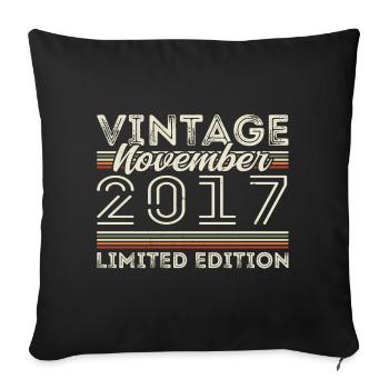 November 2017 Birthday Vintage November 2017 - Sofa pillowcase 17,3'' x 17,3'' (45 x 45 cm) - black - Front