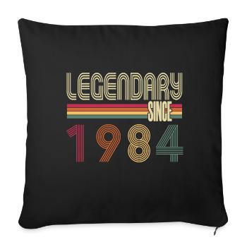 Vintage 1984 né Vintage rétro anniversaire - Housse de coussin décorative 45 x 45 cm - noir - Devant
