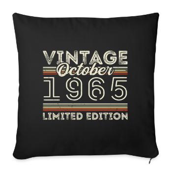 Octobre 1965 Geburtstag Octobre 1965 Cadeau d’anniversaire - Housse de coussin décorative 45 x 45 cm - noir - Devant